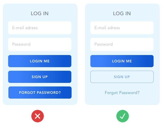 好的 UI：馬上知道要按哪一個登入按鈕