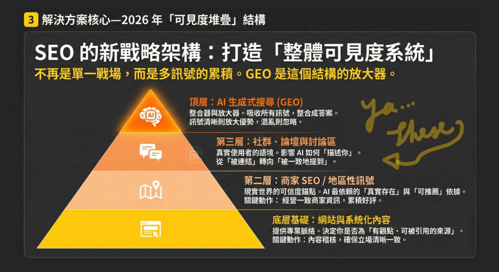 解決SEO方案核心（可見度堆疊）